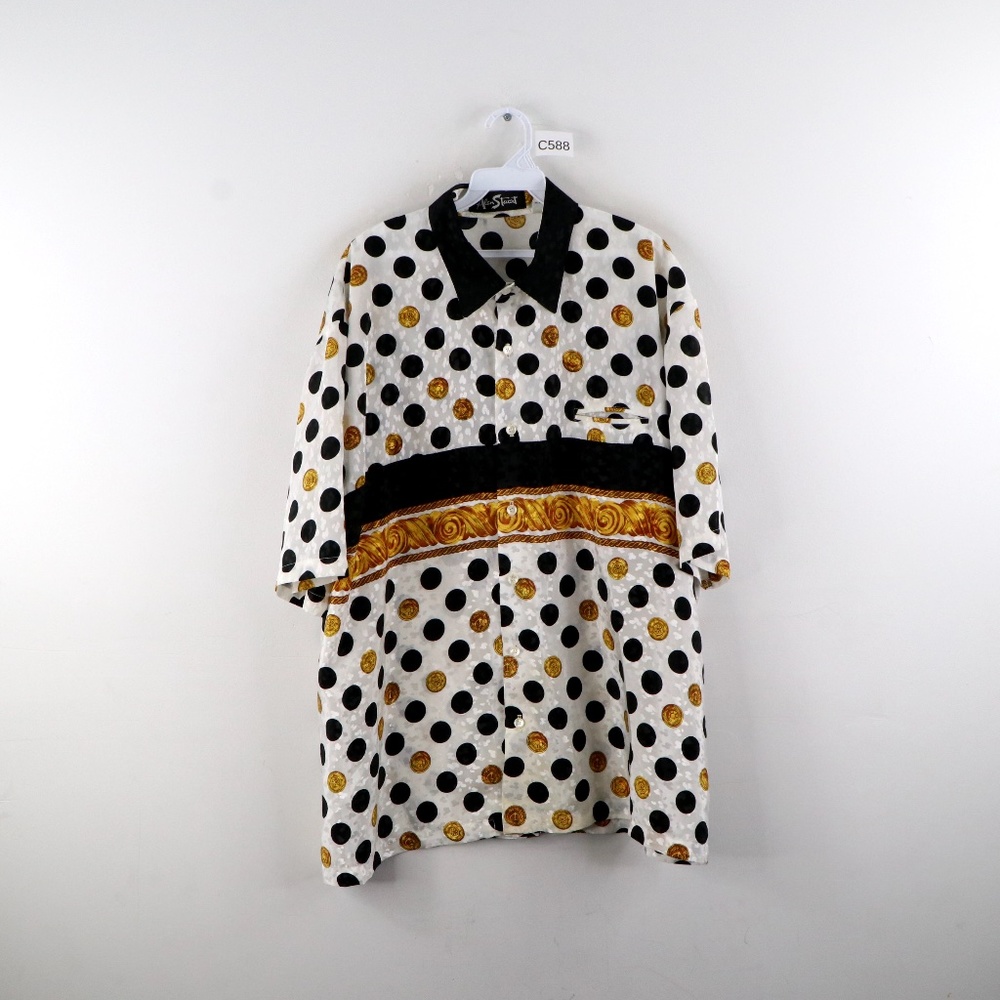 Vintage 90s Rockabilly Polka Dot Bowling Shirt